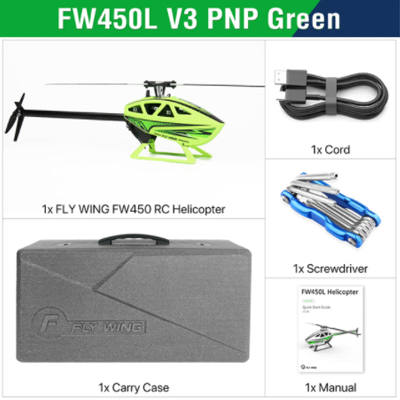 FlyWing FW450L V3 RC Helicopter 6CH Adult Remote Control Model Toy PNP RTF with 3D GPS Automatic Return H1 Flight Control System