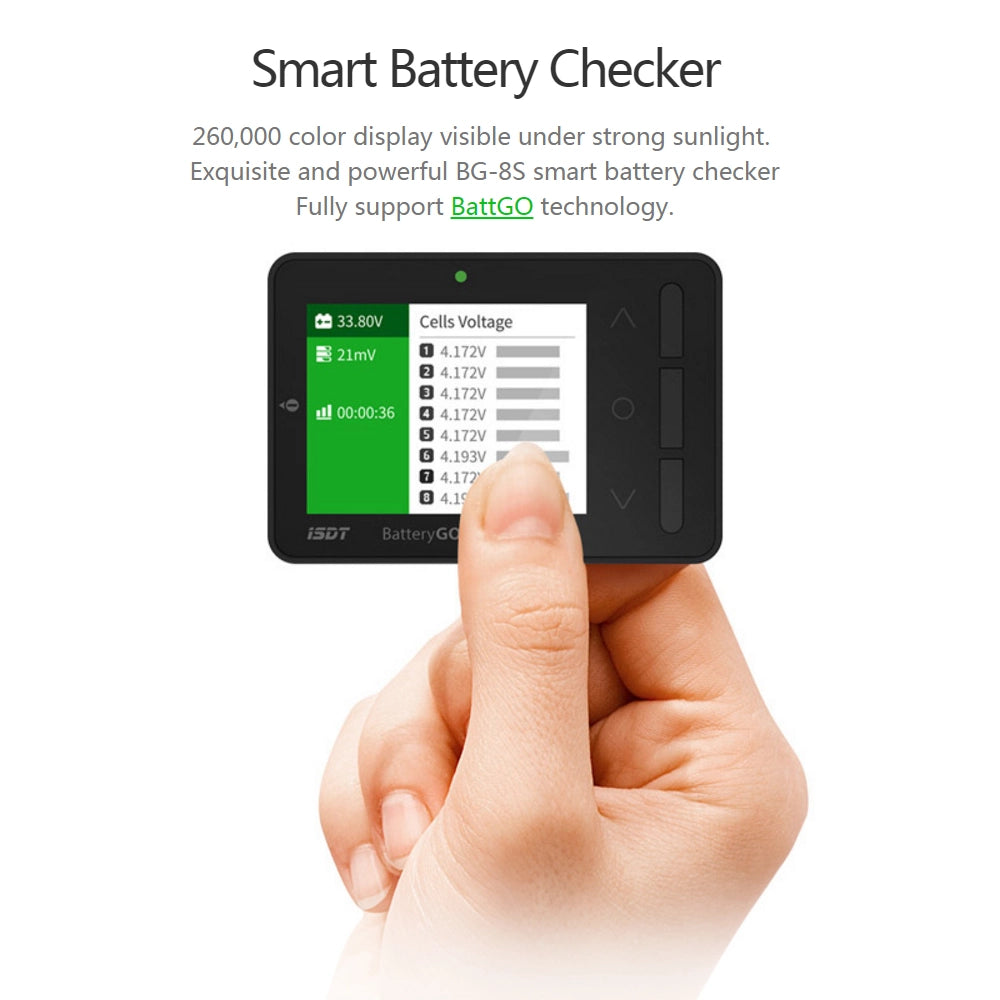 BG-8S Battery Meter, LCD Display Digital Battery Capacity Balance Checker for LiPo Batteries