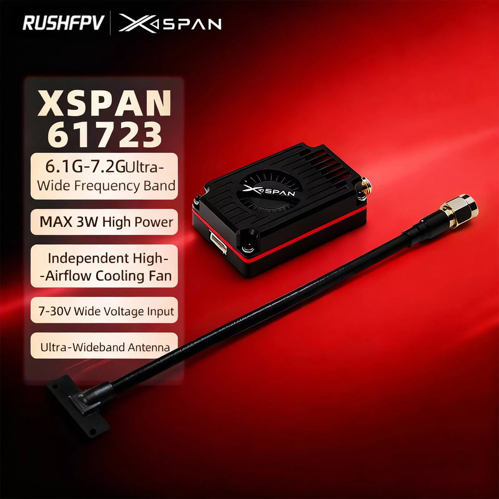 RUSHFPV 6.1G-7.2G XSPAN 3W VTX Transmitter Module