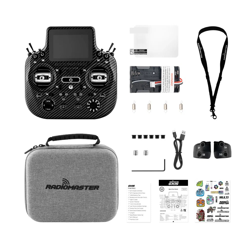 RadioMaster GX15 MAX ELRS Radio - AG02 CNC Gimbals, Gemini 2.4GHz