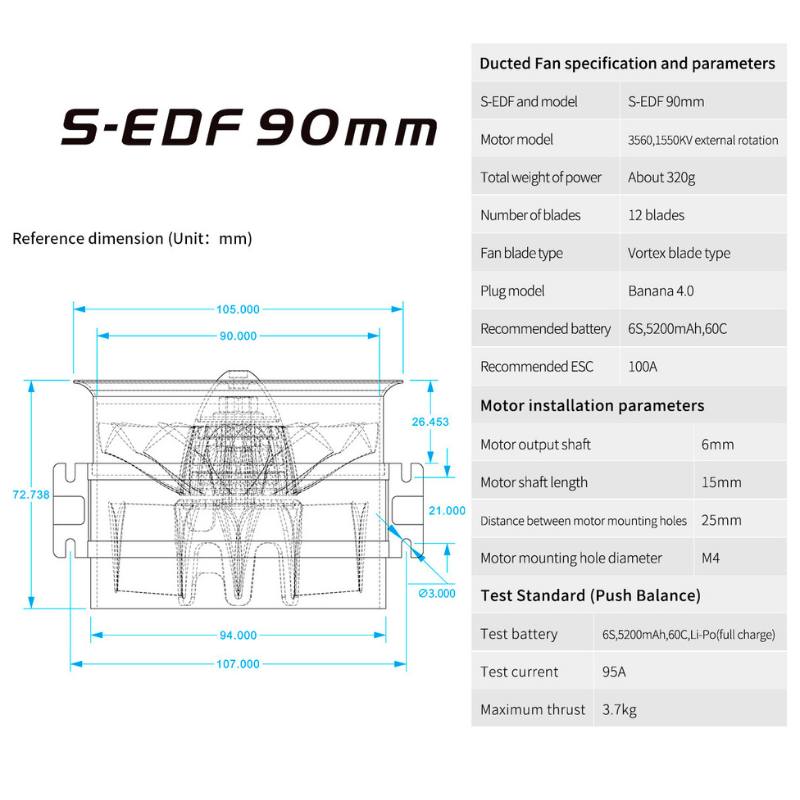 HSDJETS EDF 90mm Semimetallic-Electric Ducted Fan