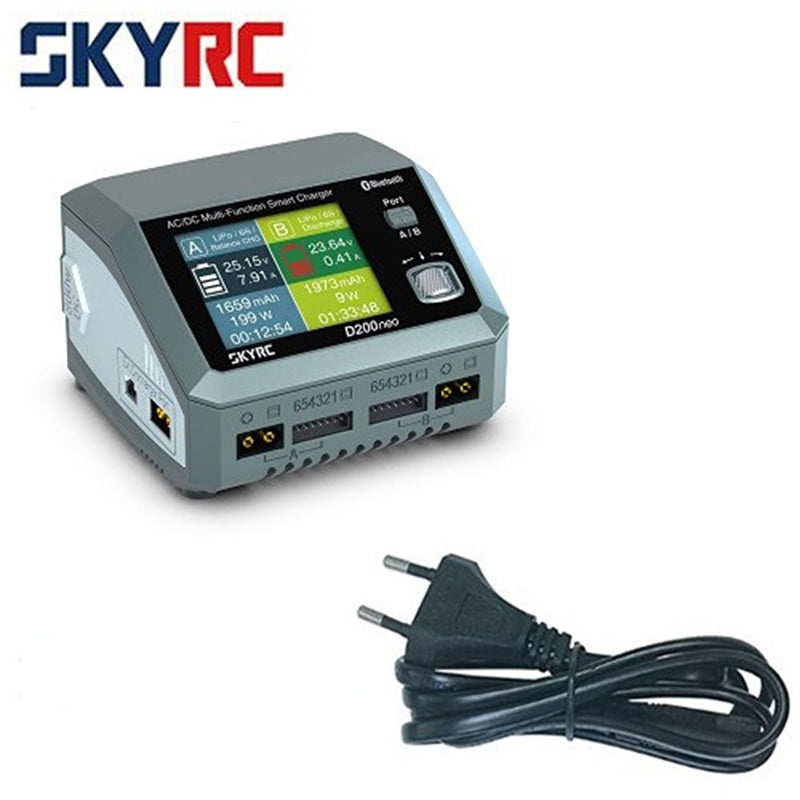 SKYRC D200NEO Dual Channel Intelligent Balanced Charger AC200W DC800W 20A 2-6S Aircraft Model