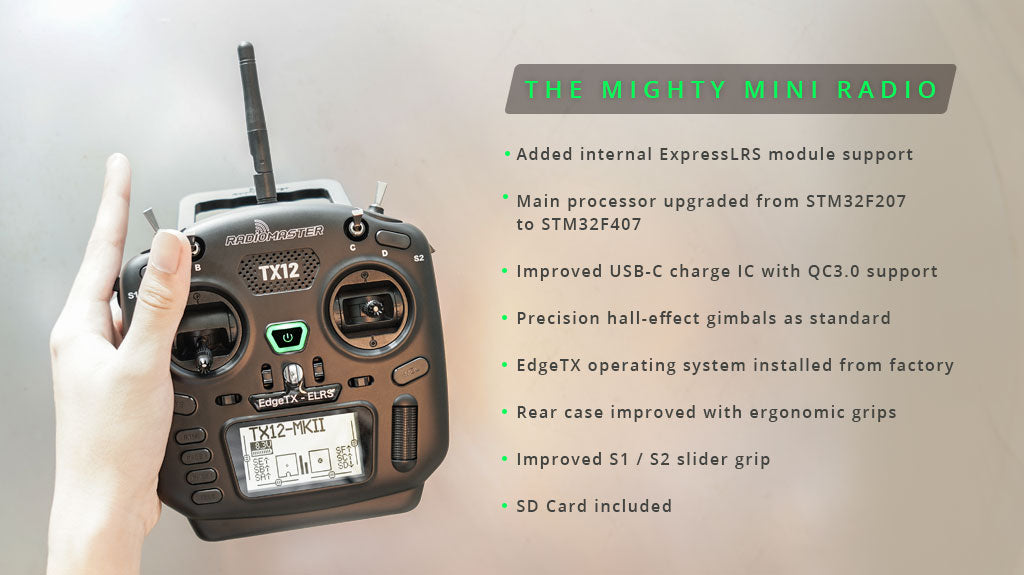 RadioMaster TX12 MKII ELRS CC2500 EdgeTX OpenTX 16CH Hall Gimbals Multi-Module Compatible Radio Control Transmitter