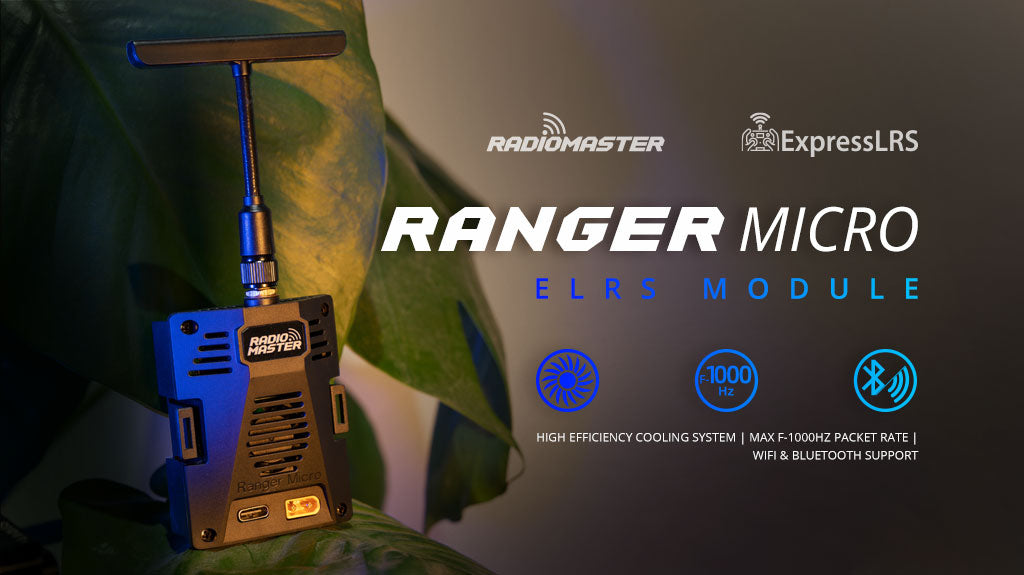 RadioMaster Ranger Micro 2.4GHZ 1W ELRS Module High-Frequency 2*RP1+RP2 ExpressLRS Elrs Receiver For TX16S TX12 MkII Radio Parts - CaptainRC
