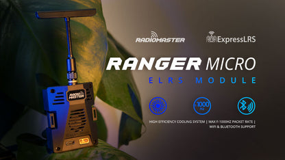 RadioMaster Ranger Micro 2.4GHZ 1W ELRS Module High-Frequency 2*RP1+RP2 ExpressLRS Elrs Receiver For TX16S TX12 MkII Radio Parts
