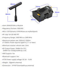 Load image into Gallery viewer, RadioMaster Ranger Micro 2.4GHZ 1W ELRS Module High-Frequency 2*RP1+RP2 ExpressLRS Elrs Receiver For TX16S TX12 MkII Radio Parts