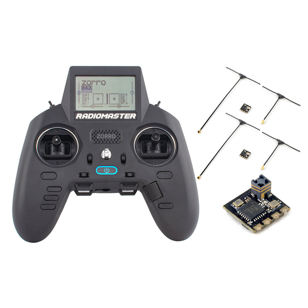 RadioMaster ZORRO 2.4Ghz 16CH CC2500 / 4 in1 / ELRS Hall Gimbal LCD Screen OpenTX Radio Transmitter for RC FPV Drone Mode1 Mode2 - CaptainRC