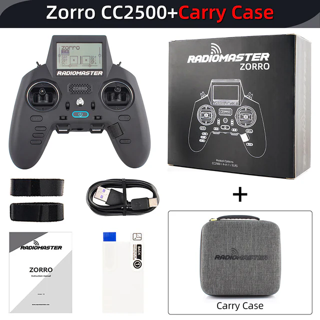 RadioMaster ZORRO 2.4Ghz 16CH CC2500 / 4 in1 / ELRS Hall Gimbal LCD Screen OpenTX Radio Transmitter for RC FPV Drone Mode1 Mode2 - CaptainRC
