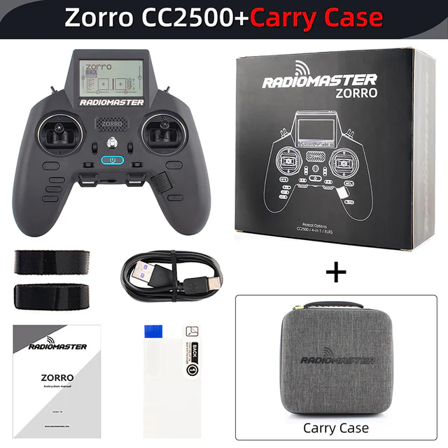 RadioMaster ZORRO 2.4Ghz 16CH CC2500 / 4 in1 / ELRS Hall Gimbal LCD Screen OpenTX Radio Transmitter for RC FPV Drone Mode1 Mode2