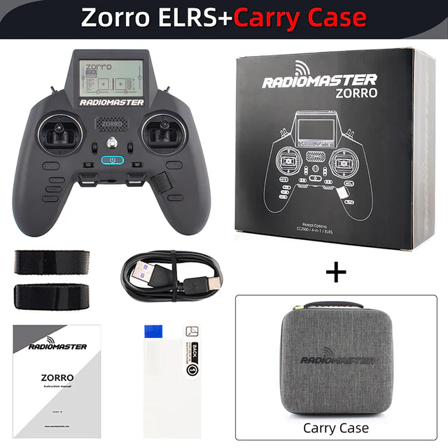 RadioMaster ZORRO 2.4Ghz 16CH CC2500 / 4 in1 / ELRS Hall Gimbal LCD Screen OpenTX Radio Transmitter for RC FPV Drone Mode1 Mode2 - CaptainRC