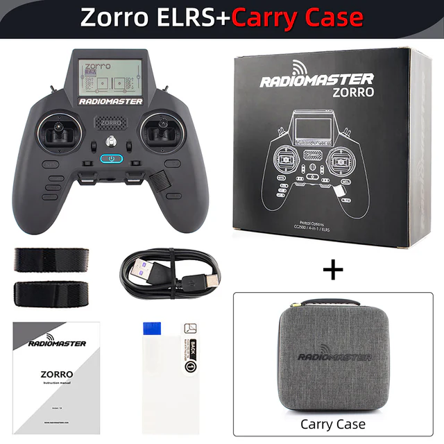 RadioMaster ZORRO 2.4Ghz 16CH CC2500 / 4 in1 / ELRS Hall Gimbal LCD Screen OpenTX Radio Transmitter for RC FPV Drone Mode1 Mode2