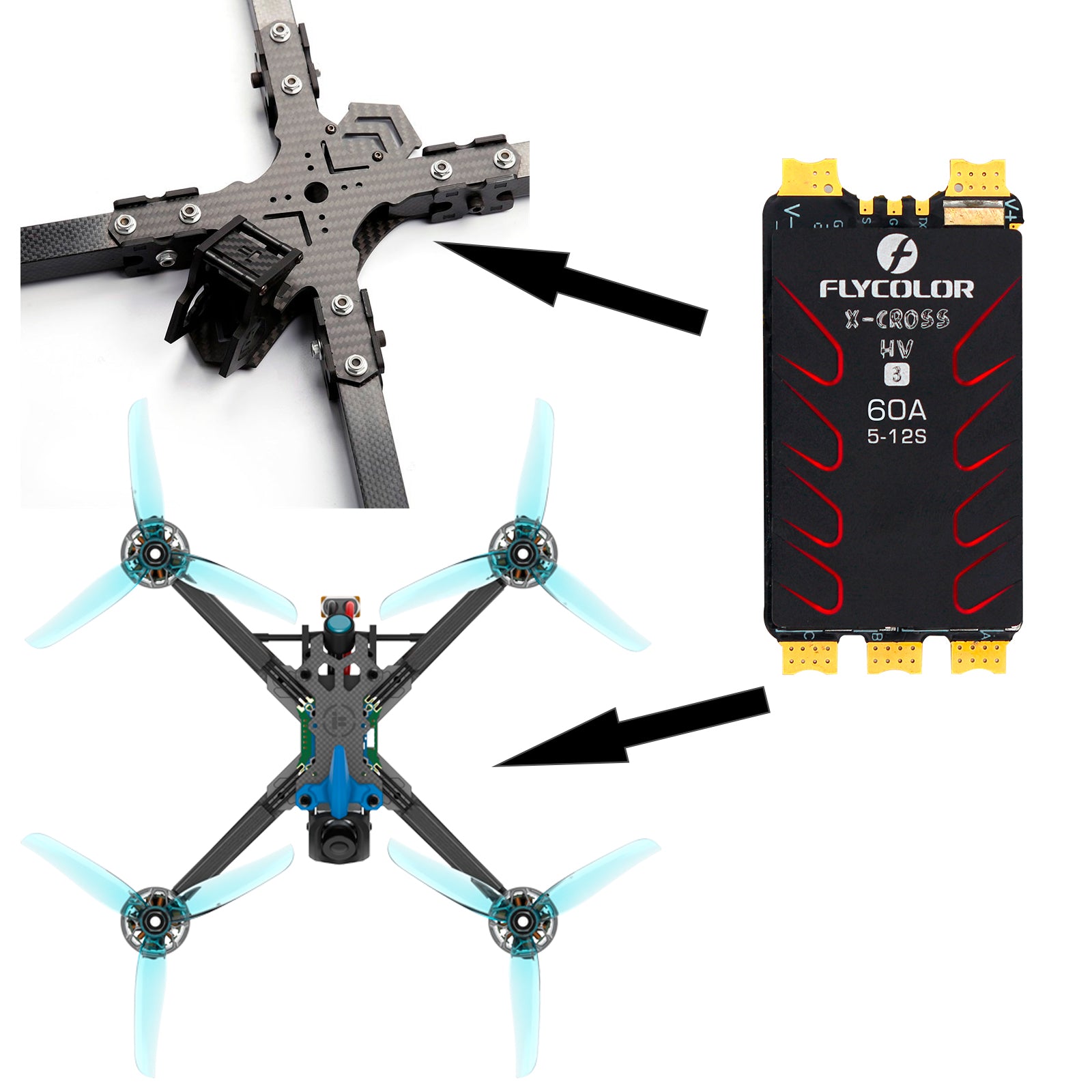 FLYCOLOR X-CROSS HV3 60A/80A/120A/160A ESC For RC FPV Drone