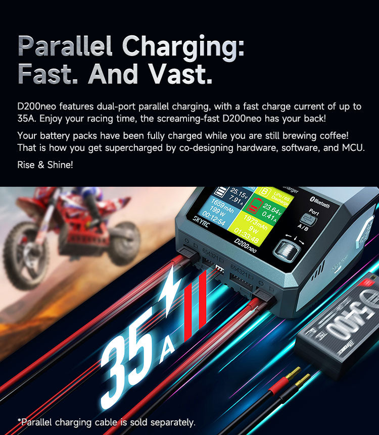SKYRC D200NEO Dual Channel Intelligent Balanced Charger AC200W DC800W 20A 2-6S Aircraft Model - CaptainRC