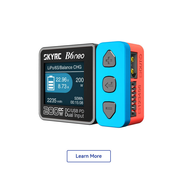 SKYRC B6neo Intelligent Charger High Power DC200W PD80W,XT60 Applicable To RC Car Model Aircraft Battery Power Detection