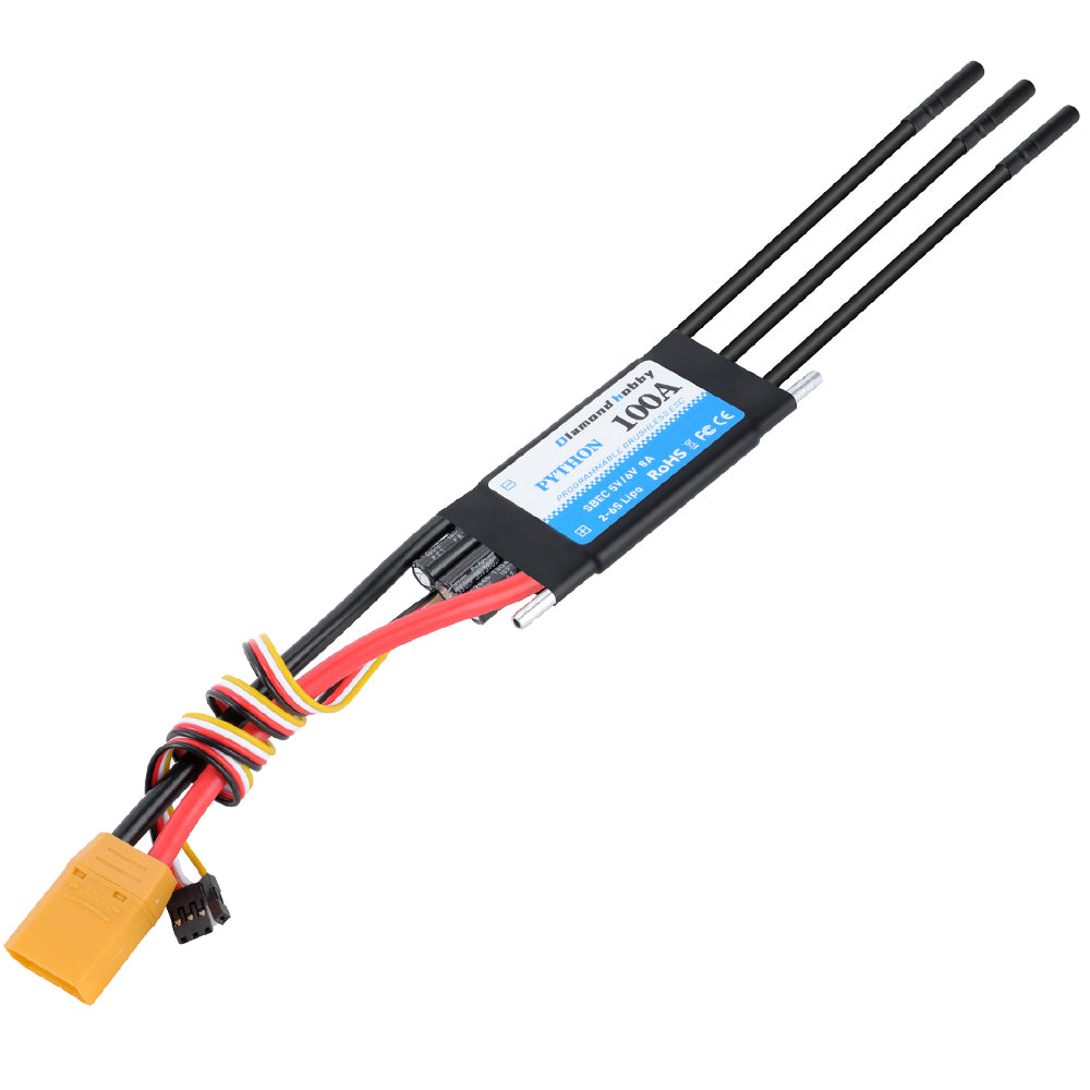DH 100A Water Cooled bidirectional Brushless ESC Electronic Speed Controller RC Ship Programmable - CaptainRC