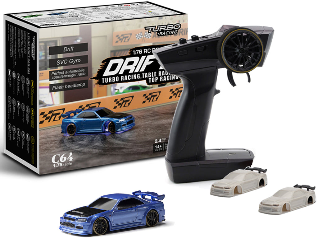 Turbo Racing 1:76 C64 Blue Drift RC Car