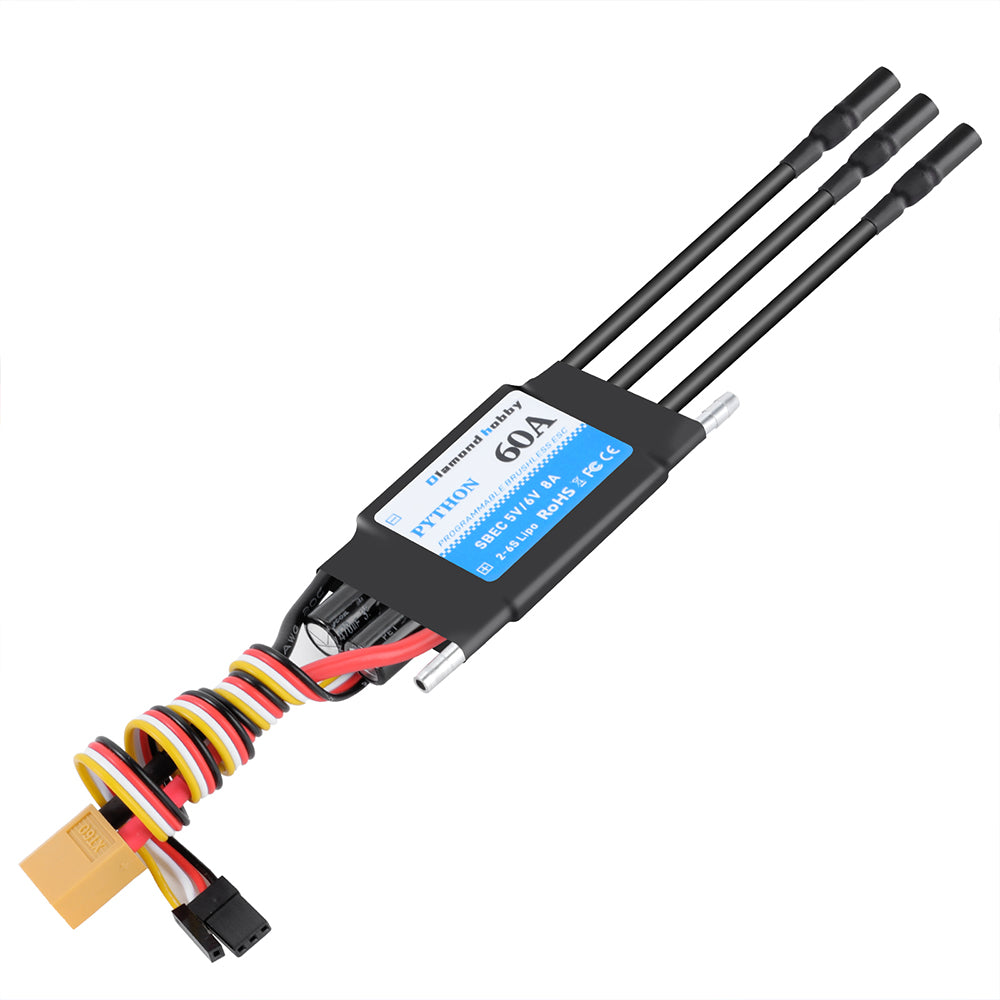 DH 60A Water-Cooled Bidirectional Waterproof Brushless ESC Electronic Governor With XT60 3.5mm Banana Joint, Suitable for Ship Model RC - CaptainRC