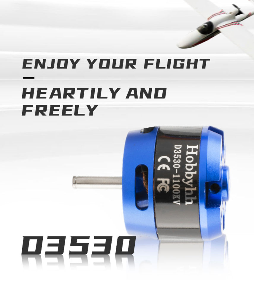 Hobbyhh Brushless Motor, 3530 1100kv Durable Metal Brushless Motor High Efficiency Compatible for DIY RC Glider Aircraft Plane and UAV - CaptainRC