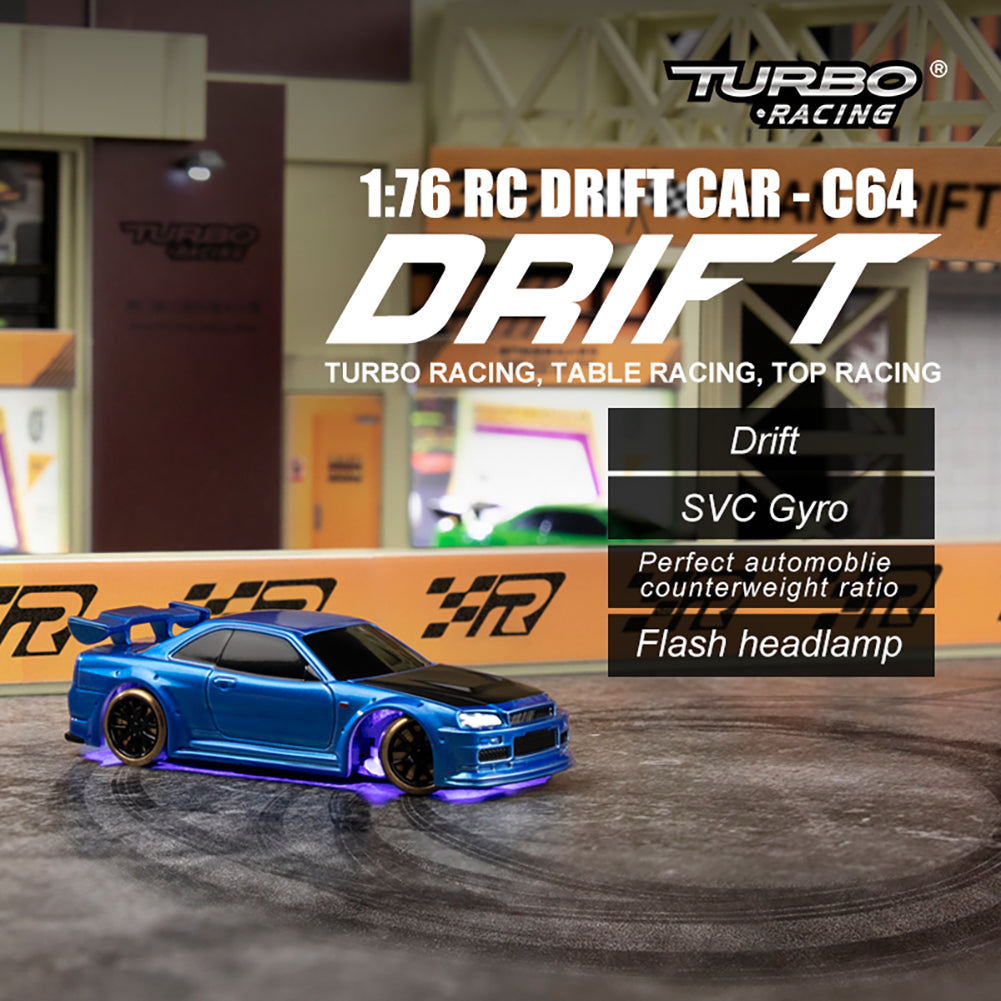 Turbo Racing 1:76 C64 Blue Drift RC Car