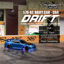 Load image into Gallery viewer, Turbo Racing 1:76 C64 Blue Drift RC Car