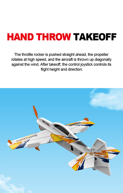 QIDI-550 3D RC Airplane One-Key Hanging Stunt Fixed Wing with Wind Resistant Flight Control for Beginner and Experienced Ready to Fly(RTF-Yellow