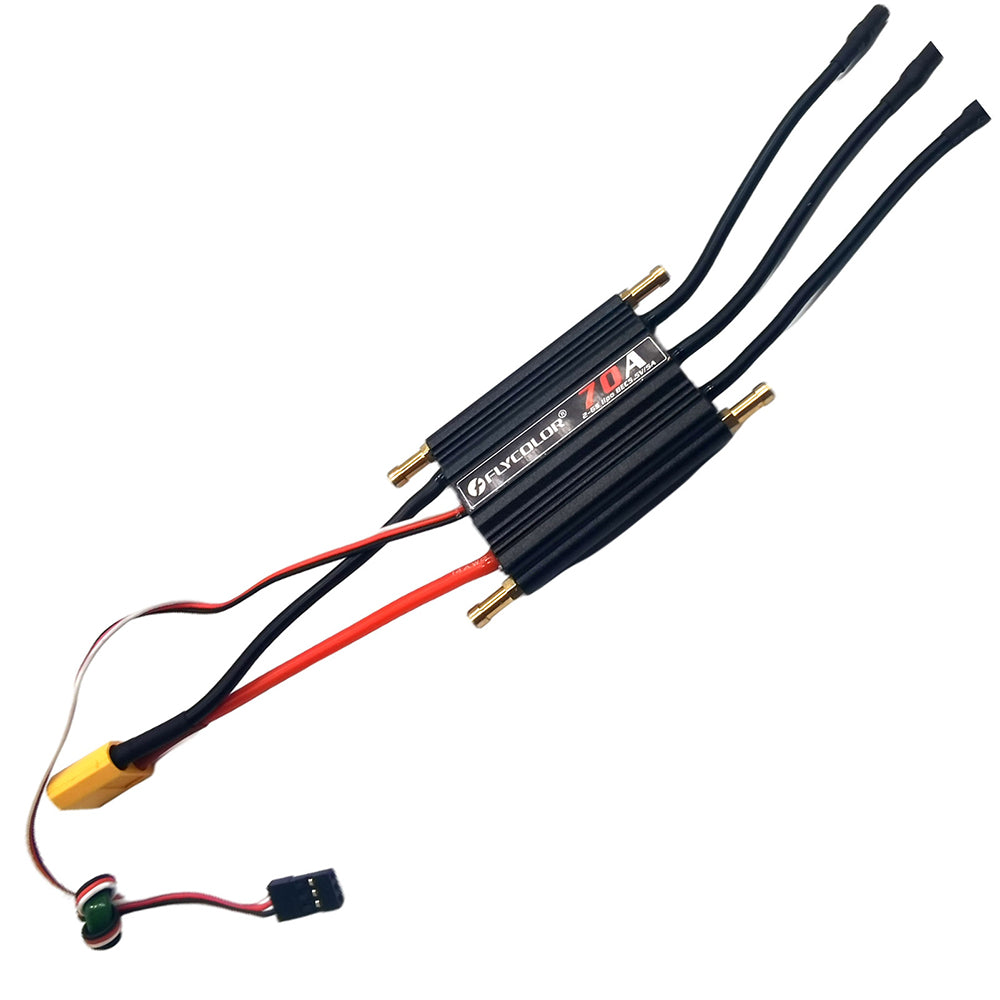 Flycolor 70A Waterproof Brushless ESC Electronic Speed Controller with 5.5V/5A BEC and XT60 3.5mm Banana Head Connector for Model Ship RC Boat - CaptainRC