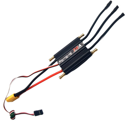 Flycolor 70A Waterproof Brushless ESC Electronic Speed Controller with 5.5V/5A BEC and XT60 3.5mm Banana Head Connector for Model Ship RC Boat