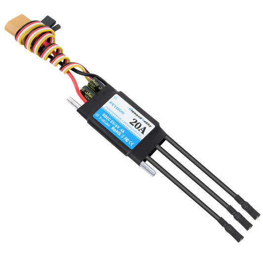 DH 20A 2-4S Waterproof Brushless ESC Electronic Speed Controller with 5.5V/4A BEC and XT60 3.5mm Banana Head Connector for Model Ship RC Boat