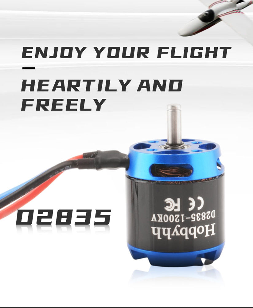 Hobbyhh D2835 (2216) brushless Motor 1200kv Power 295W with 3.5mm Plug for DIY RC Glider Aircraft Plane and UAV, 2835-1200KV