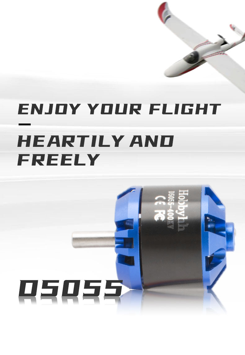 Hobbyhh RC Brushless Motor,D5055-400KV 1420W High Efficiency Motor with 4.0mm Banana Plug for RC Aircraft Plane Upgrade Parts - CaptainRC
