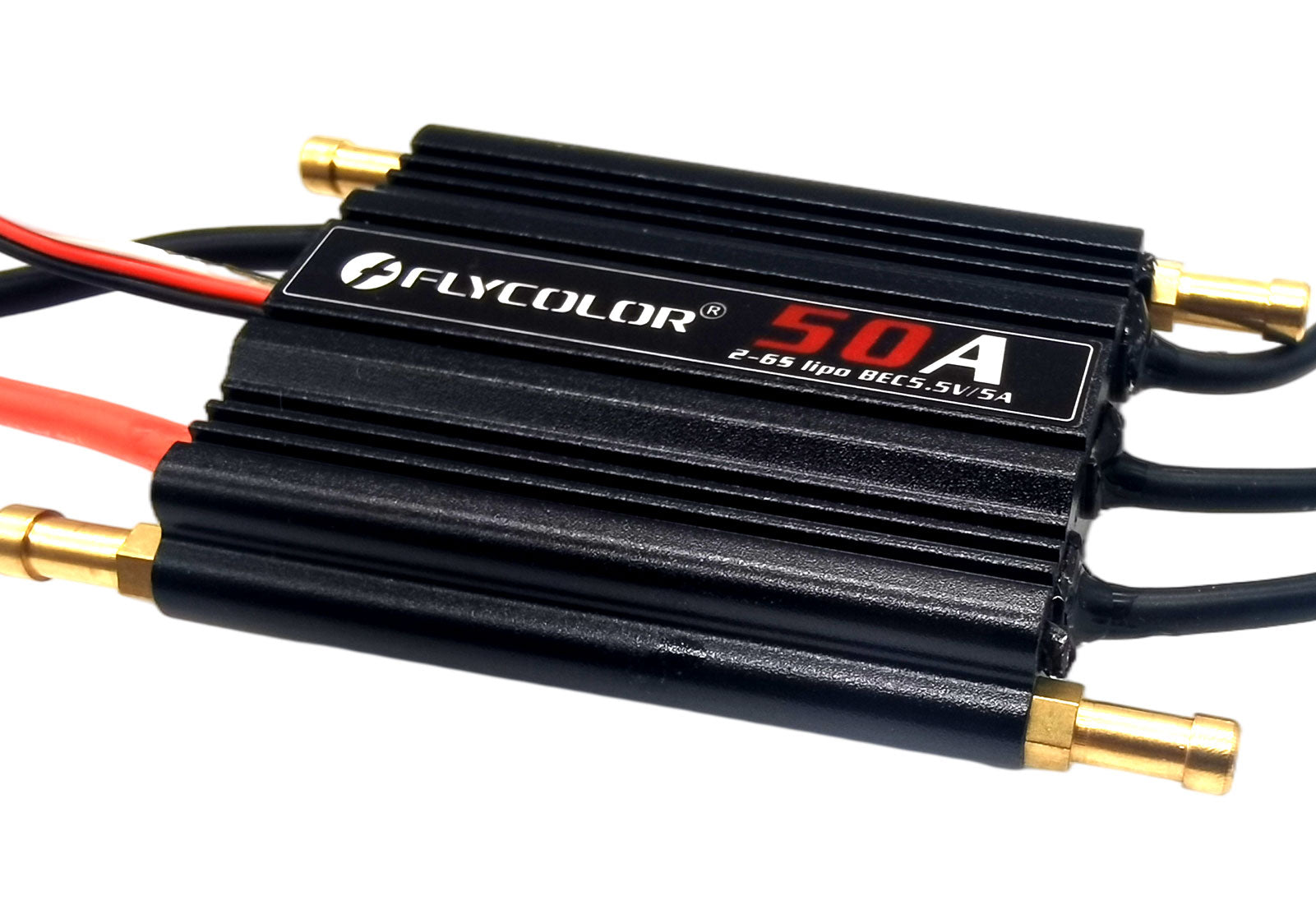 Flycolor 50A Waterproof Brushless ESC Electronic Speed Controller with 5.5V/5A BEC and XT60 3.5mm Banana Head Connector for Model Ship RC Boat - CaptainRC