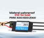 DH 20A 2-4S Waterproof Brushless ESC Electronic Speed Controller with 5.5V/4A BEC and XT60 3.5mm Banana Head Connector for Model Ship RC Boat - CaptainRC