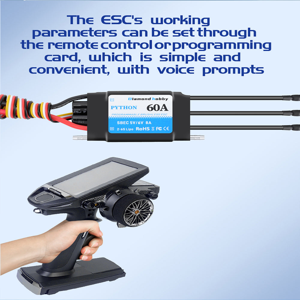 DH 60A Water-Cooled Bidirectional Waterproof Brushless ESC Electronic Governor With XT60 3.5mm Banana Joint, Suitable for Ship Model RC - CaptainRC