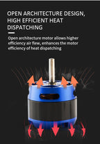 Hobbyhh Brushless Motor, 3530 1100kv Durable Metal Brushless Motor High Efficiency Compatible for DIY RC Glider Aircraft Plane and UAV - CaptainRC