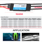 DH 100A Water Cooled bidirectional Brushless ESC Electronic Speed Controller RC Ship Programmable - CaptainRC
