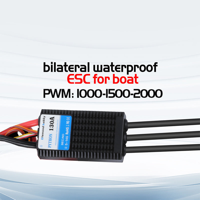 DH Water Cooled bidirectional Programmable 130A HV Brushless ESC Electronic Speed Controller RC Ship - CaptainRC