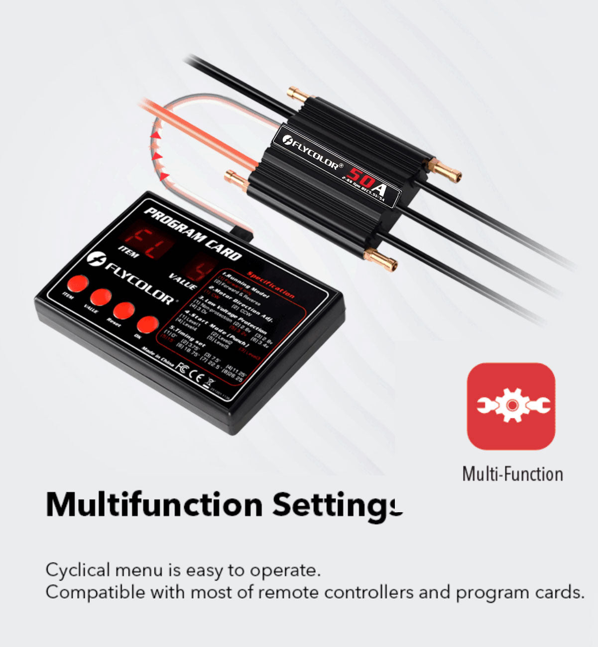 Flycolor 50A Waterproof Brushless ESC Electronic Speed Controller with 5.5V/5A BEC and XT60 3.5mm Banana Head Connector for Model Ship RC Boat - CaptainRC