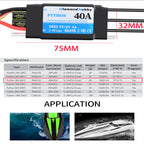 DH 40A 2-4S Waterproof Brushless ESC Electronic Speed Controller with 5.5V/4A BEC and XT60 3.5mm Banana Head Connector for Model Ship RC Boat - CaptainRC