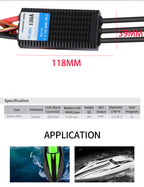 DH Water Cooled bidirectional Programmable 130A HV Brushless ESC Electronic Speed Controller RC Ship - CaptainRC