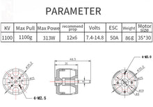 Cargar imagen en el visor de la galería, Hobbyhh Brushless Motor, 3530 1100kv Durable Metal Brushless Motor High Efficiency Compatible for DIY RC Glider Aircraft Plane and UAV