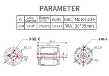 Laden Sie das Bild in den Galerie-Viewer, Hobbyhh D2835 (2216) brushless Motor 1200kv Power 295W with 3.5mm Plug for DIY RC Glider Aircraft Plane and UAV, 2835-1200KV