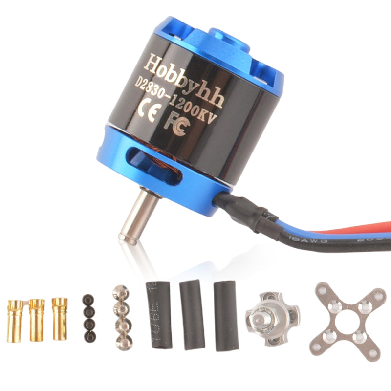 Hobbyhh D2830 Brushless Motor 1200kv Power 260W with 3.5mm Plug for DIY RC Glider Aircraft Plane and UAV - CaptainRC