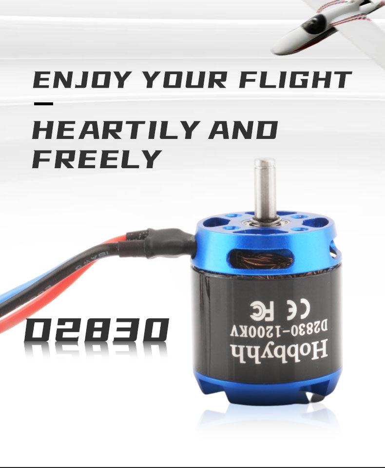 Hobbyhh D2830 Brushless Motor 1200kv Power 260W with 3.5mm Plug for DIY RC Glider Aircraft Plane and UAV - CaptainRC
