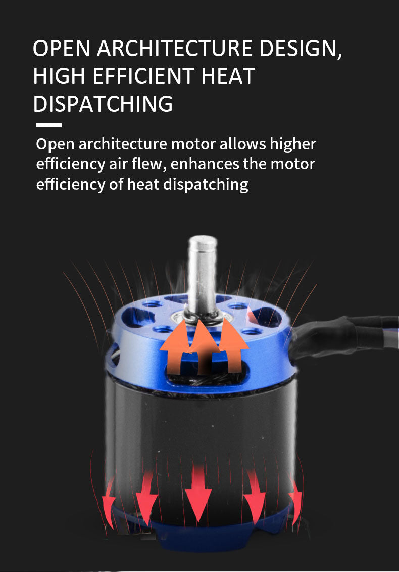 Hobbyhh D2830 Brushless Motor 1200kv Power 260W with 3.5mm Plug for DIY RC Glider Aircraft Plane and UAV - CaptainRC