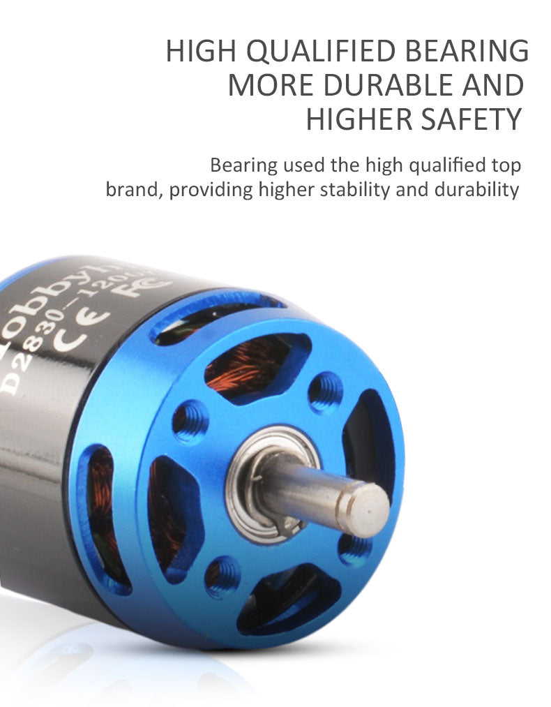Hobbyhh D2830 Brushless Motor 1200kv Power 260W with 3.5mm Plug for DIY RC Glider Aircraft Plane and UAV