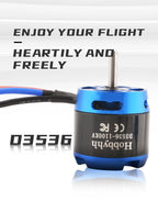 Hobbyhh Brushless Motor 3536 1100kv Power 450W with 3.5mm Banana Head for DIY RC Glider Aircraft Plane and UAV - CaptainRC