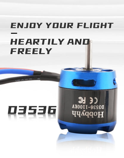 Hobbyhh Brushless Motor 3536 1100kv Power 450W with 3.5mm Banana Head for DIY RC Glider Aircraft Plane and UAV