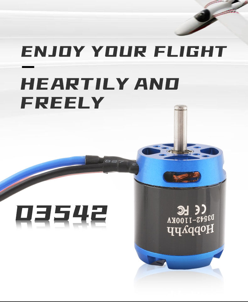 Hobbyhh D3542 1100kv RC Brushless Motor Power 650W with 3.5mm Banana Head for DIY RC Glider Aircraft Plane and UAV